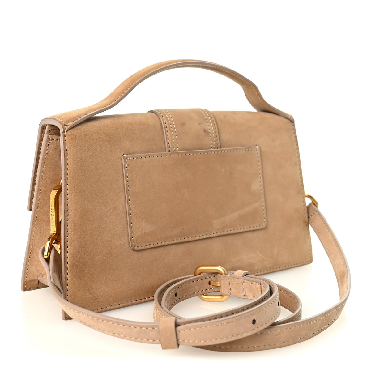 Jacquemus Nubuck Le Grand Bambino Shoulder Bag Dark Beige