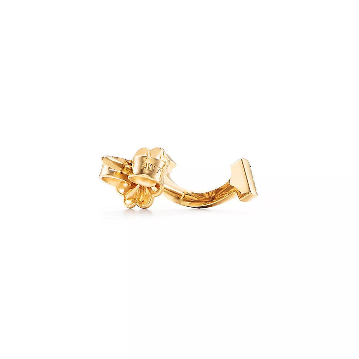 18K Gold Diamond Tiffany T Smile Earrings