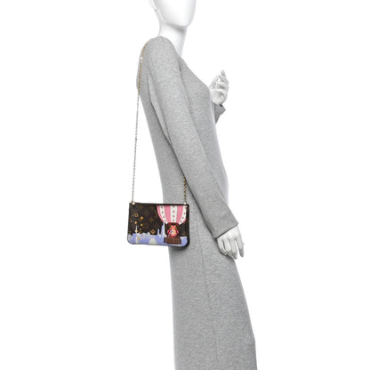 Louis Vuitton Monogram 2019 Christmas Animation Double Zip Pochette