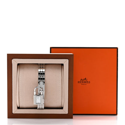 Hermes Stainless Steel Diamond Pave 16mm Kelly Watch 1937817