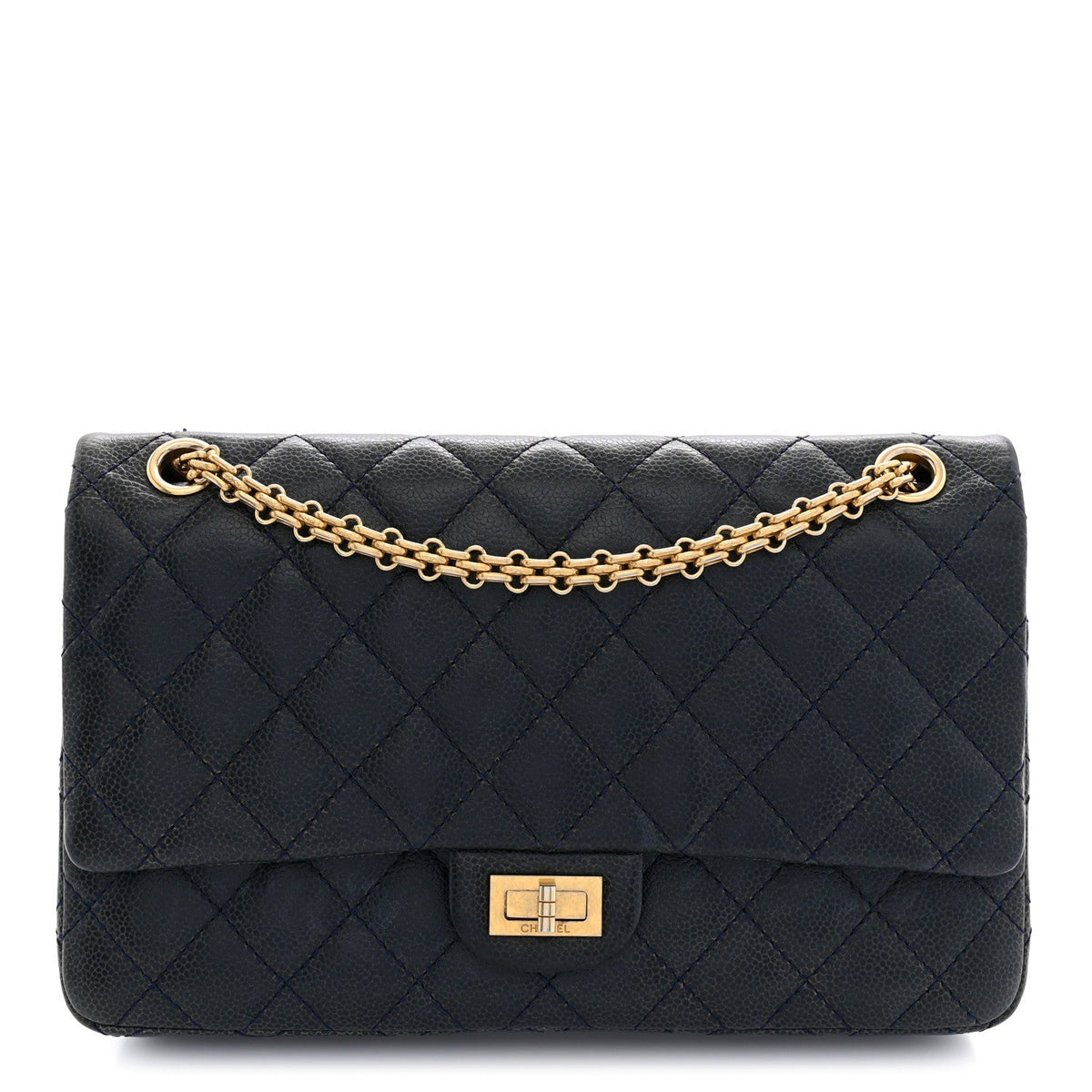 Chanel Caviar Quilted 2.55 Reissue 226 Flap Bag Navy Blue 1985238