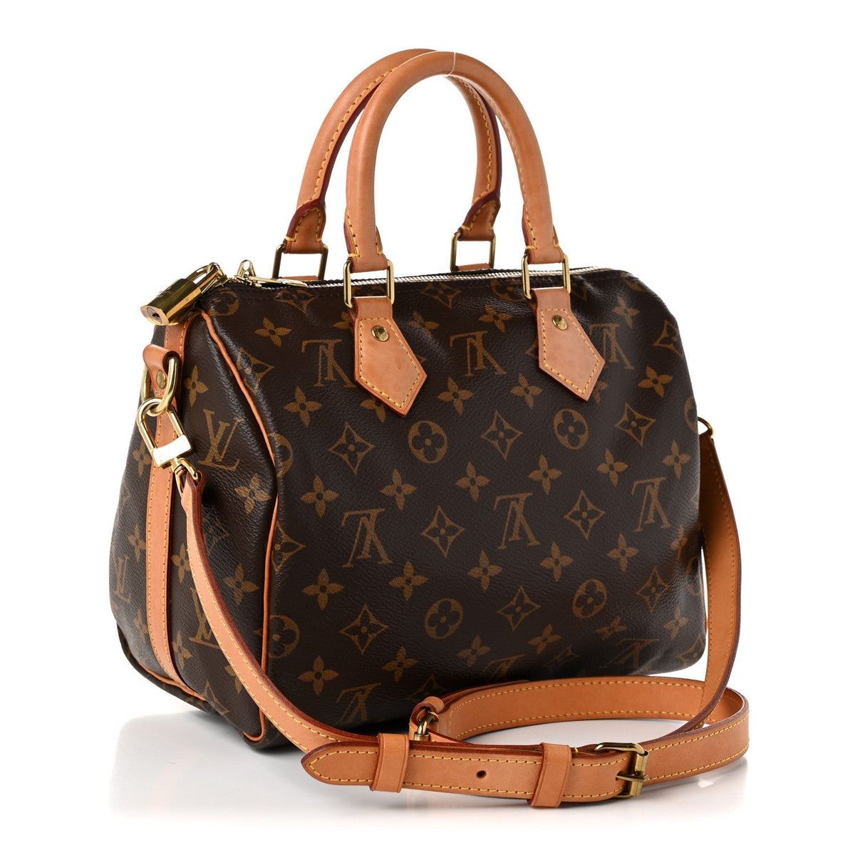 Louis Vuitton Monogram Speedy Bandouliere 25 Brown
