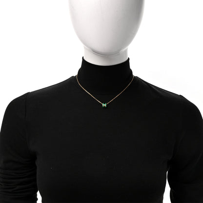 Hermès Rose Gold Lacquered Malachite Mini Pop H Pendant Necklace