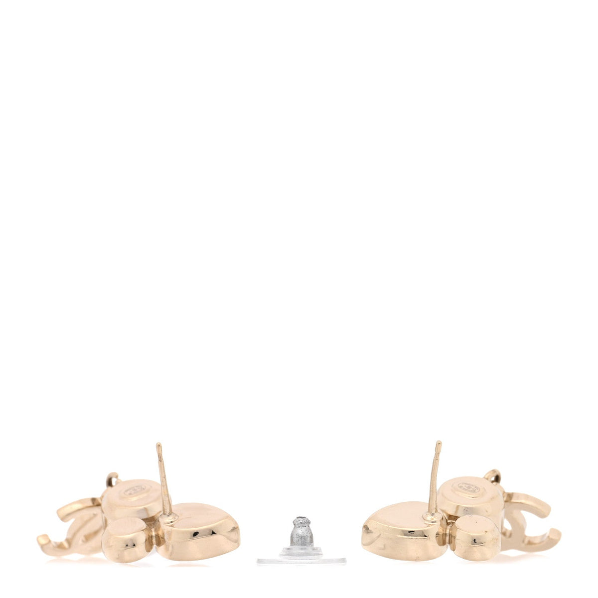 Chanel Pearl Crystal CC Drop Earrings Gold