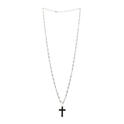 David Yurman Sterling Silver Black Onyx Cross Pendant Necklace