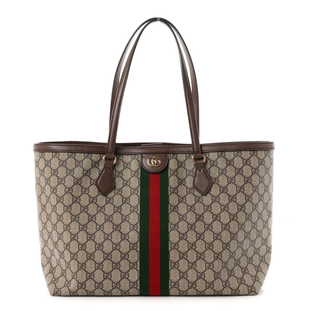 Gucci GG Supreme Monogram Medium Ophidia Shopping Tote Brown