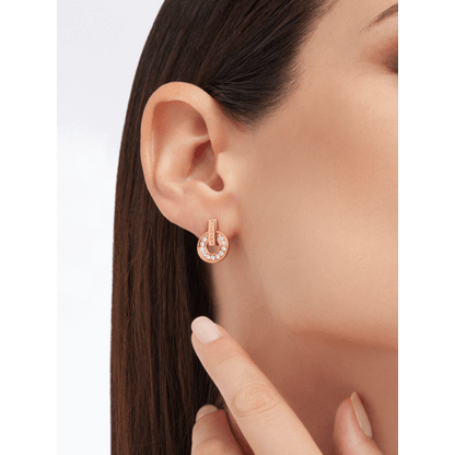 18K Gold Diamond Mother of Pearl Earrings