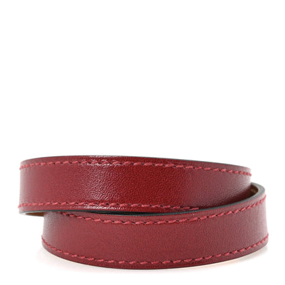 Hermes Swift Leather Palladium Kelly Double Tour Bracelet S Rouge H