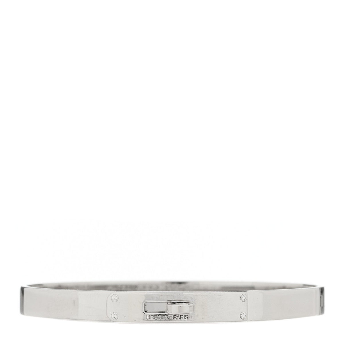 Hermes 18K White Gold Diamond PM Kelly Bracelet SH