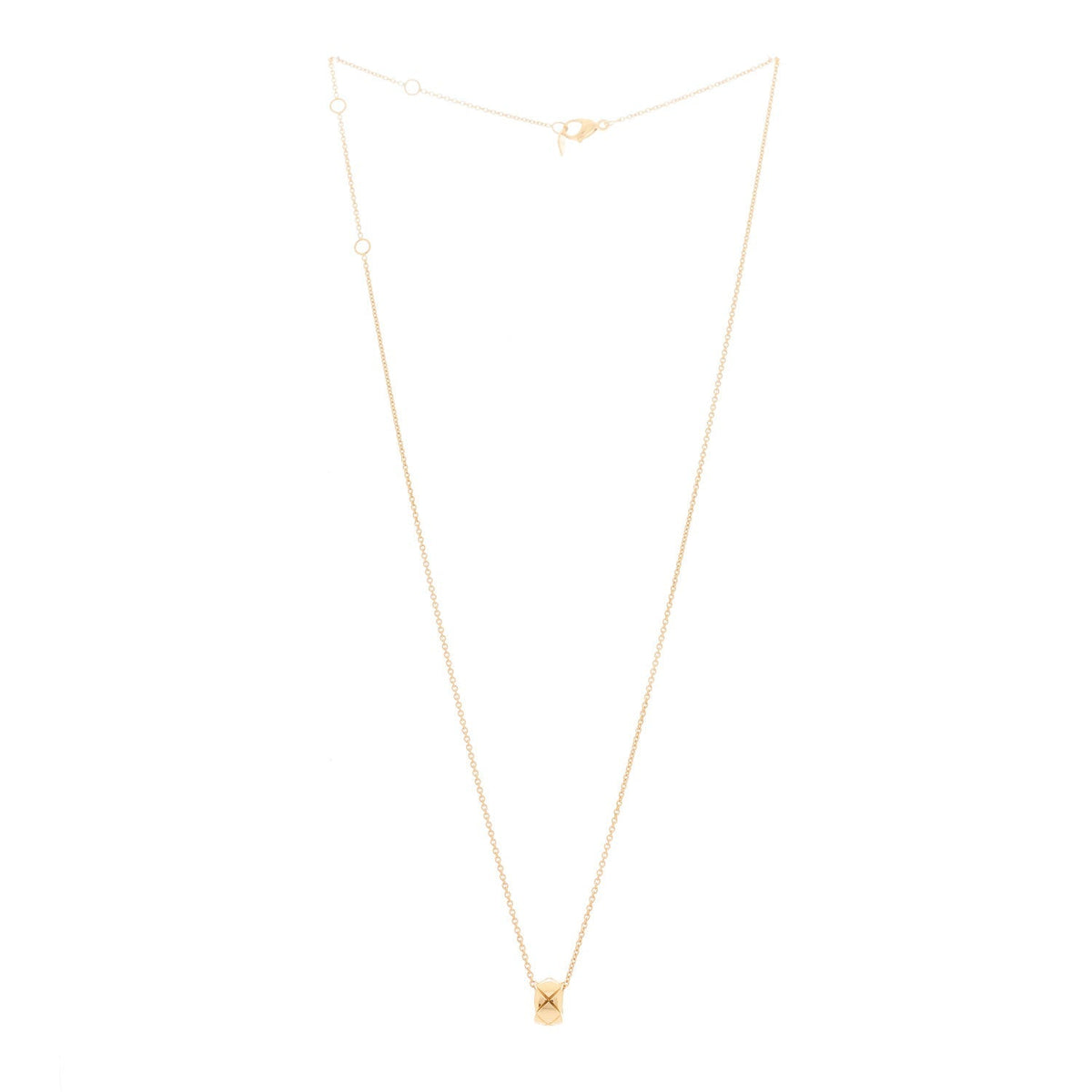 Chanel 18K Yellow Gold Coco Crush Round Pendant Necklace