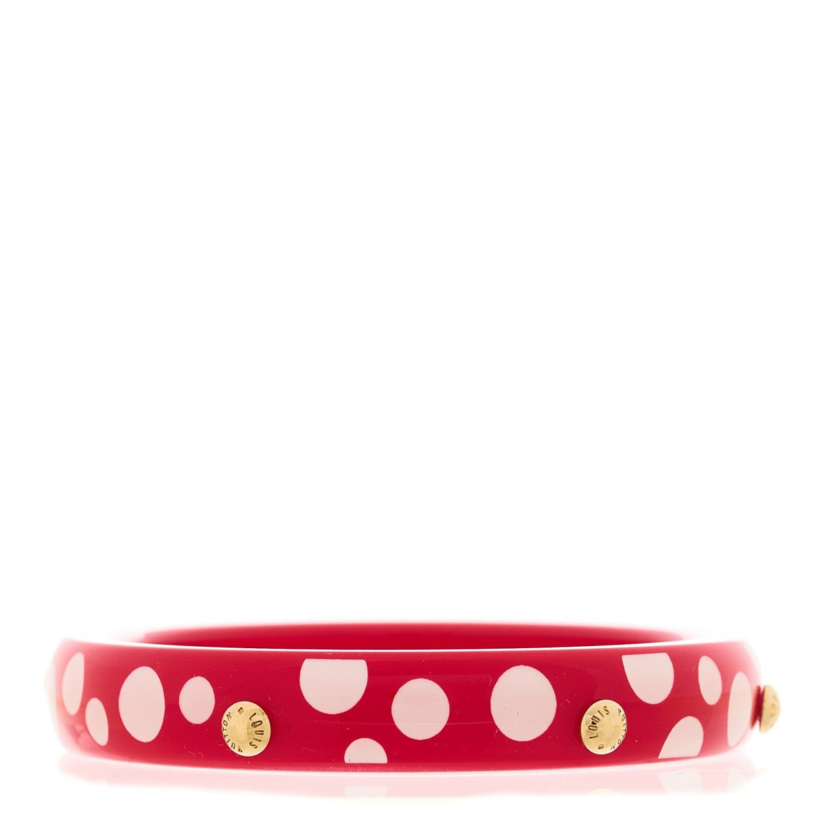 Louis Vuitton Resin Kusama Infinity Dots Bangle PM Red