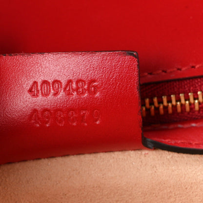 Gucci Guccissima Medium Padlock Shoulder Bag Hibiscus Red 1980302