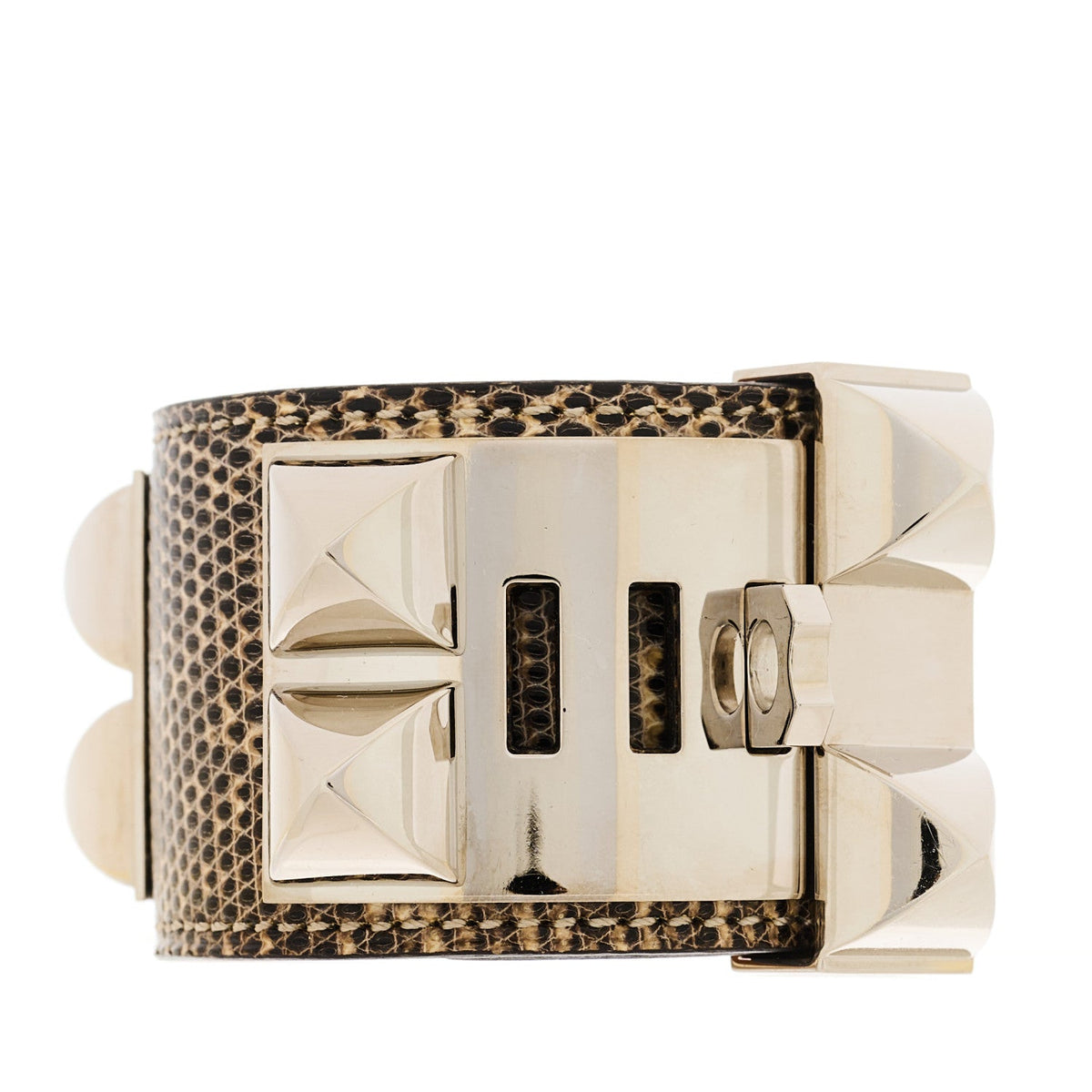 Hermes Lizard Collier de Chien CDC Bracelet S Ombre