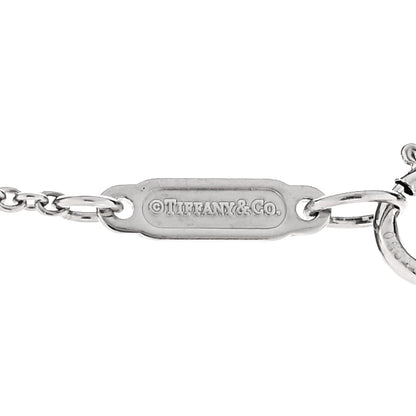 Tiffany Platinum Diamond Fleur de Lis Key Bar Pendant Necklace
