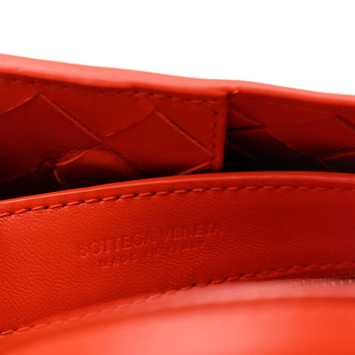Bottega Veneta Nappa Intrecciato Small Andiamo Chain Bag Orange