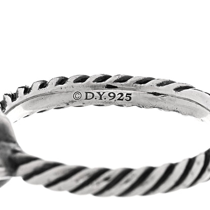 David Yurman Sterling Silver Diamond Quatrefoil Ring 49 5