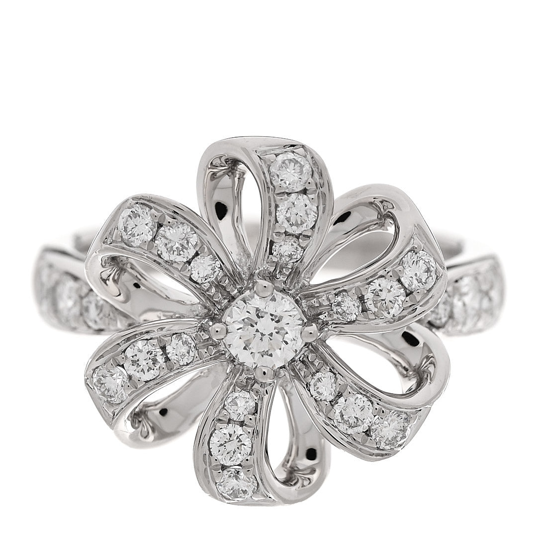 Platinum Diamond Bow Ring 6