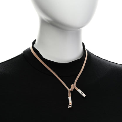Hermes 18K Rose Gold Diamond Kelly Gavroche Necklace SH
