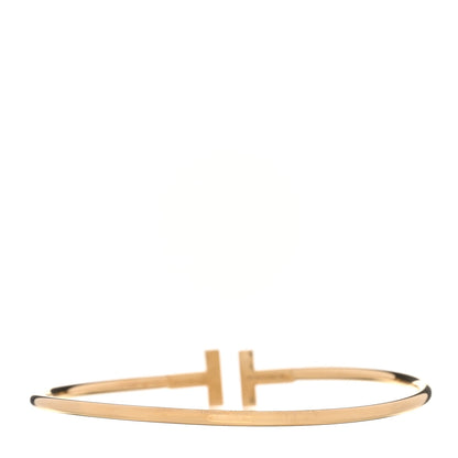 Tiffany 18K Yellow Gold Diamond T Wire Bracelet