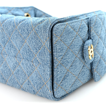 Chanel Denim Quilted Small Chanel 25 Handbag Blue