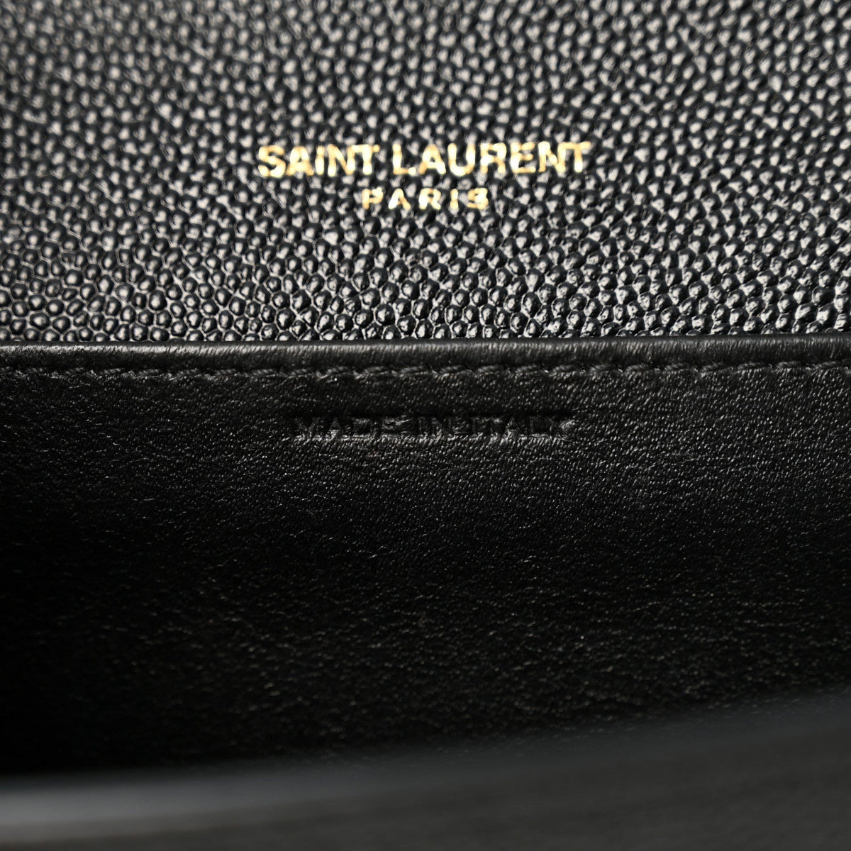 Saint Laurent Grain de Poudre Uptown Chain Wallet Black