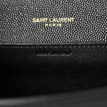 Saint Laurent Grain de Poudre Uptown Chain Wallet Black