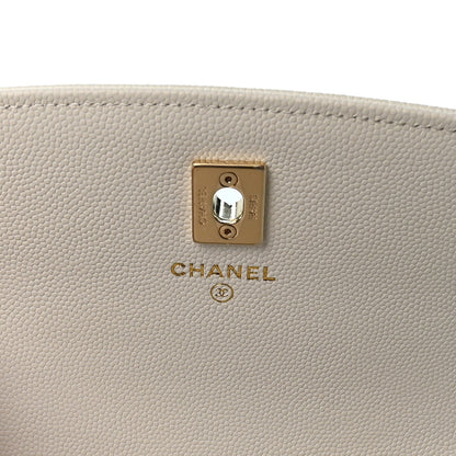 Chanel Caviar Quilted Top Handle Mini 25 Backpack White