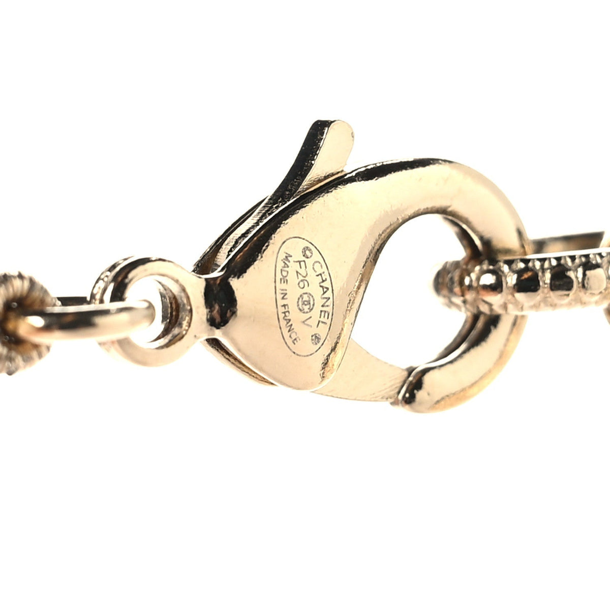 Chanel Faux Pearl Crystal CC 100th Anniversary Necklace Light Gold