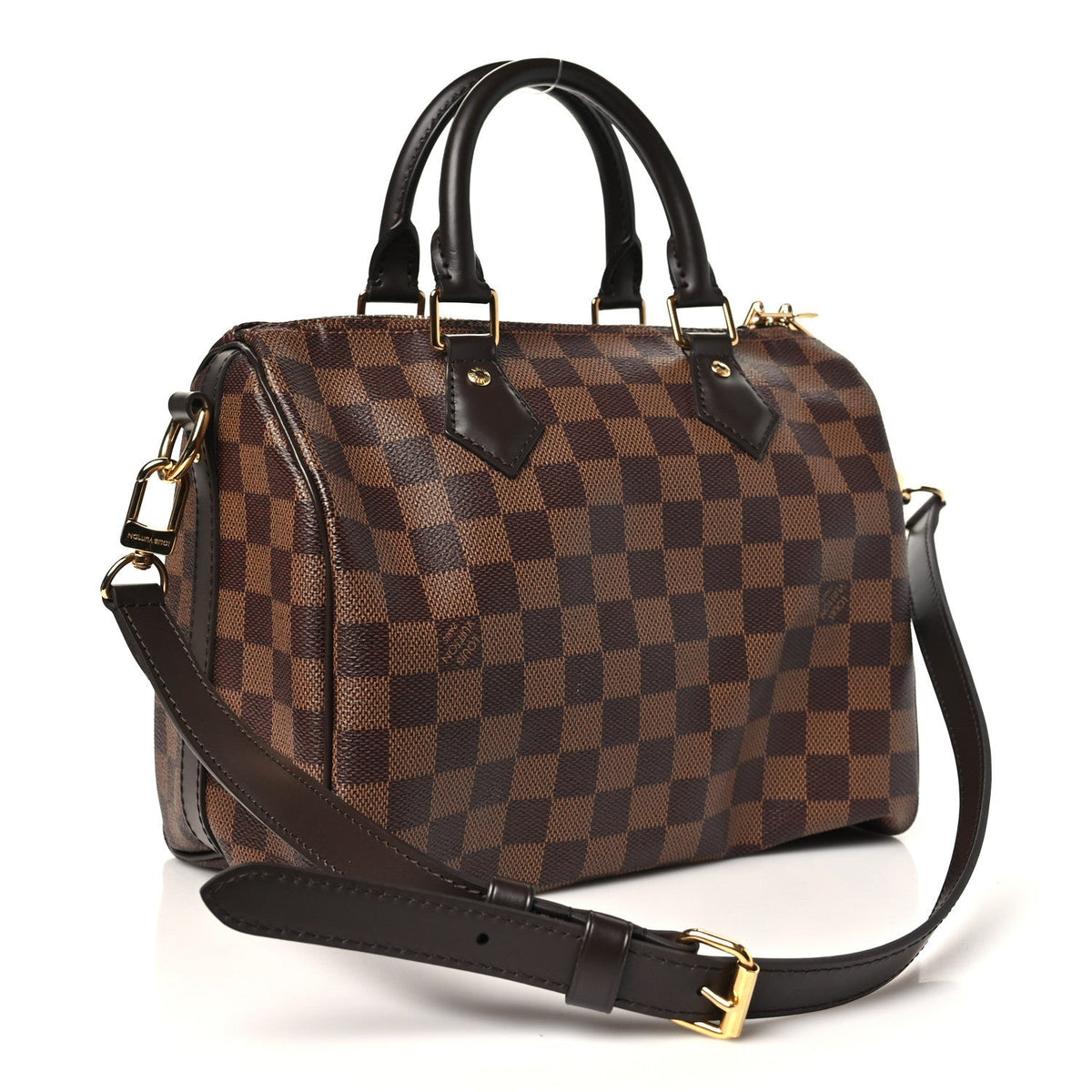 Louis Vuitton Damier Ebene Speedy Bandouliere 25 Brown