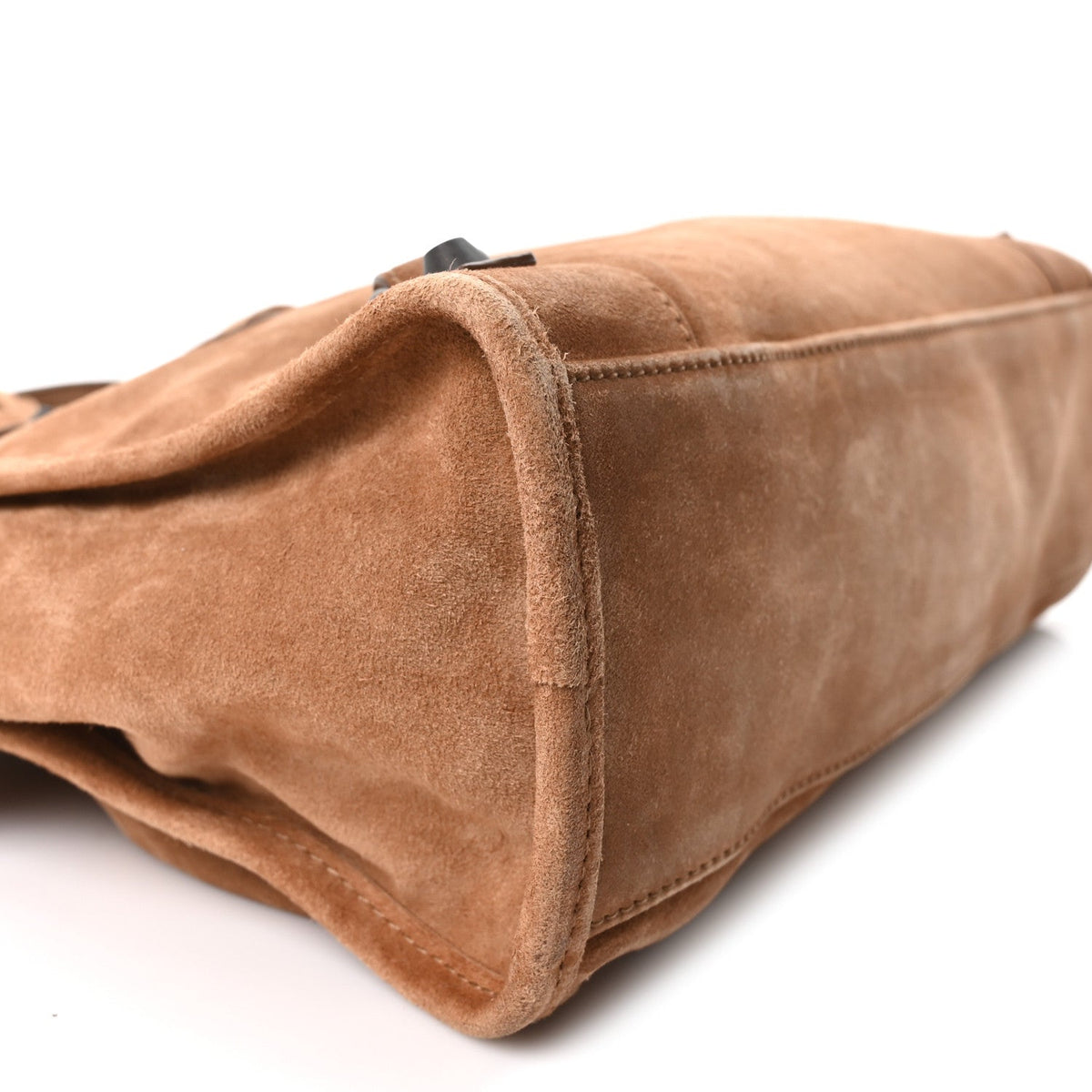 Balenciaga Waxed Suede Calfskin Classic Hardware Small Le City Camel