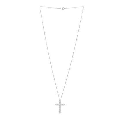 Tiffany Platinum Diamond 1.71ct Large Cross Pendant Necklace