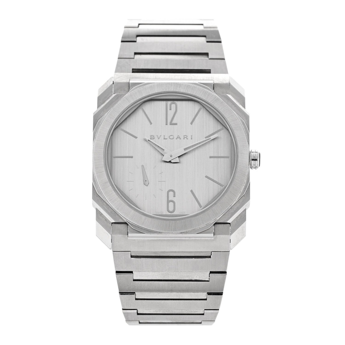 Bulgari Stainless Steel 40mm Octo Finissimo Automatic Watch Silver