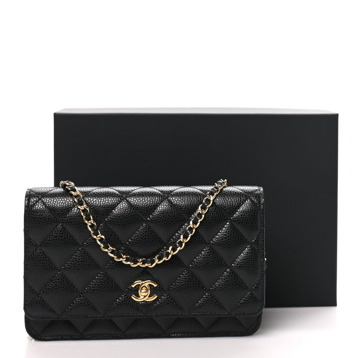 Chanel Caviar Quilted CC Turnlock WOC Black