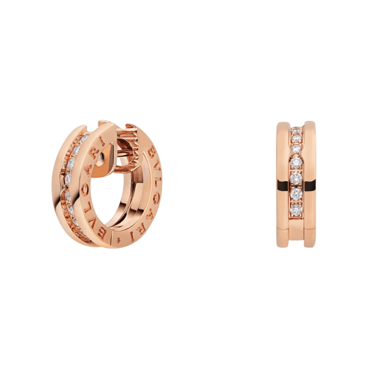 Bulgari 18K Rose Gold Diamond B.zero1 Earrings