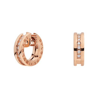 Bulgari 18K Rose Gold Diamond B.zero1 Earrings