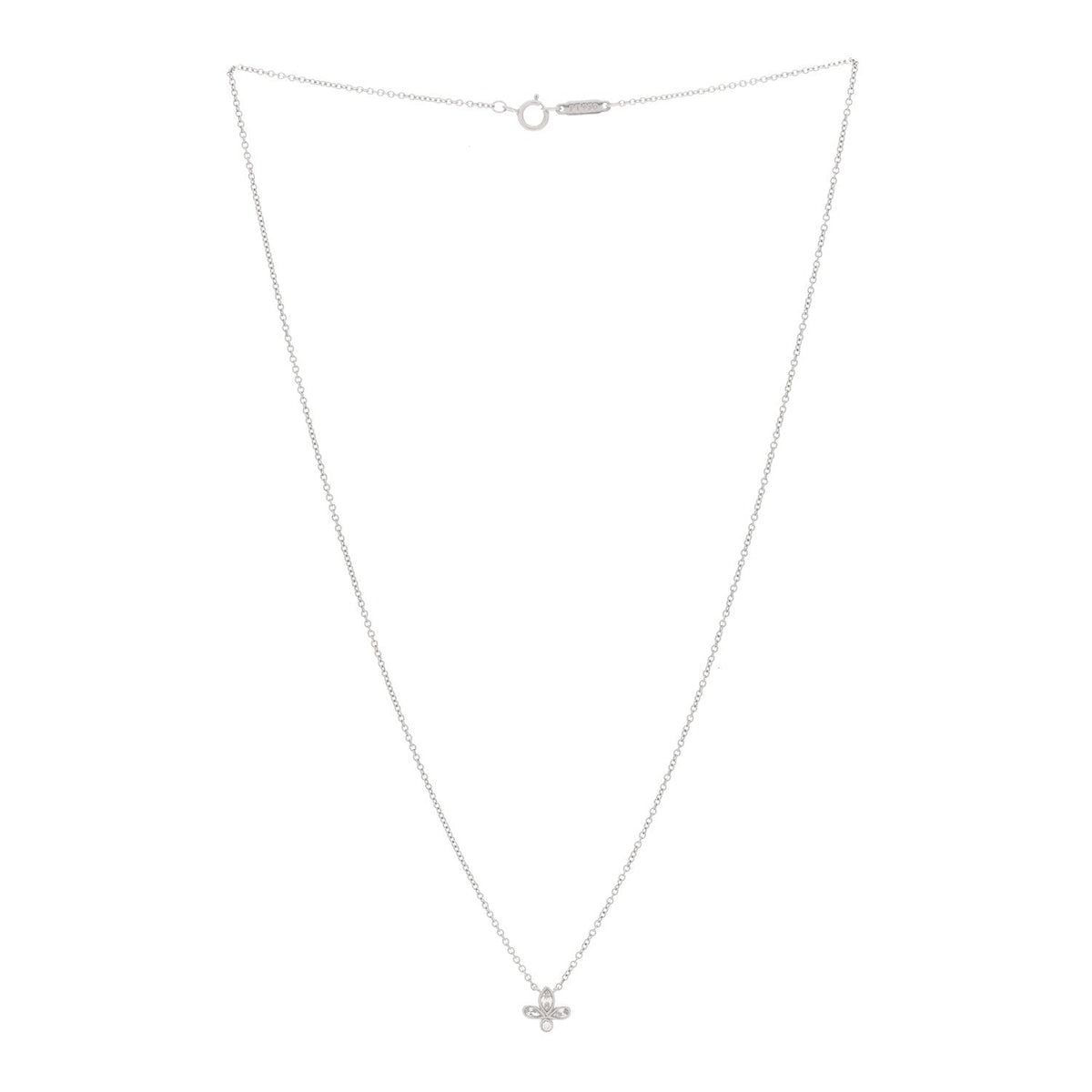 Platinum Diamond Fleur de Lis Pendant Necklace