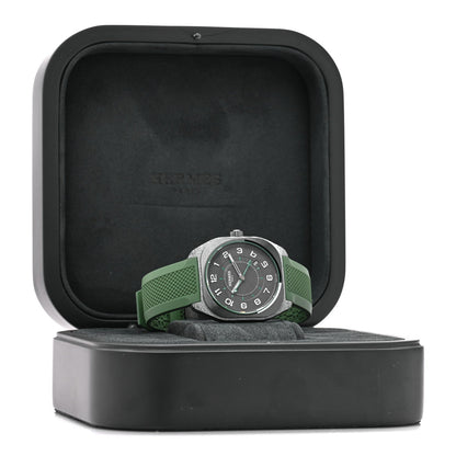 Hermes Glass Fiber Ceramic Rubber 39mm H08 Automatic Watch Vert 1928498
