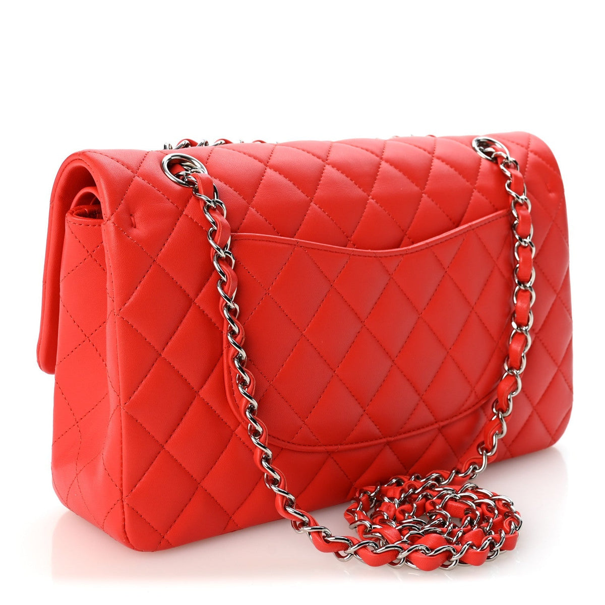 Chanel Lambskin Quilted Medium Double Flap Red