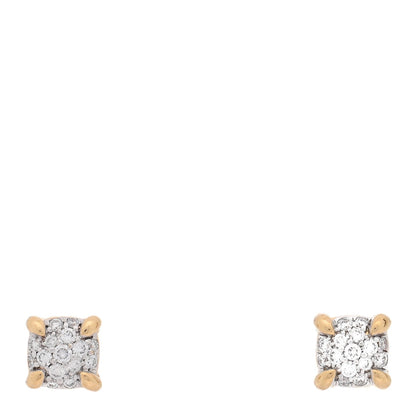 David Yurman 18K Yellow Gold Diamond 11mm Chatelaine Pave Stud Earrings