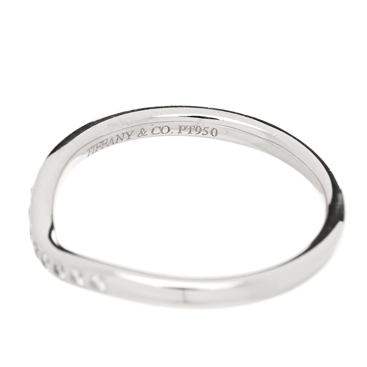 Tiffany Platinum Diamond Elsa Peretti Curved Band Ring