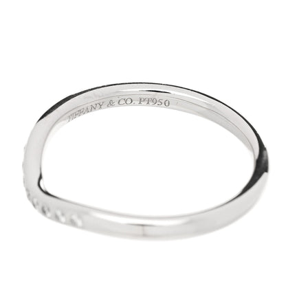 Tiffany Platinum Diamond Elsa Peretti Curved Band Ring