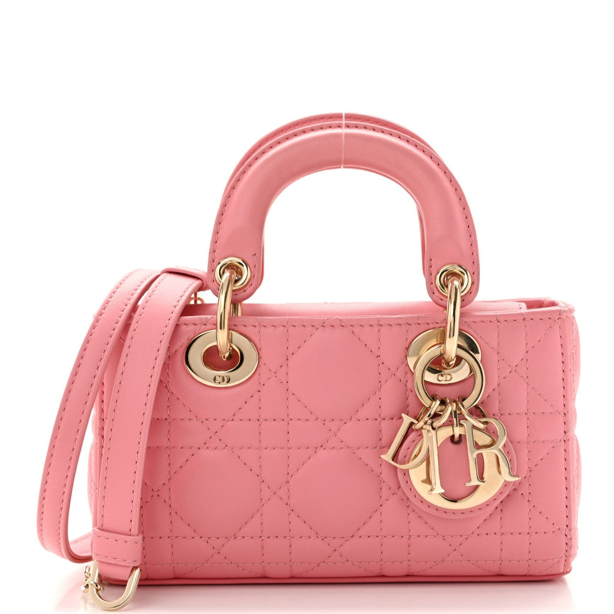 Christian Dior Lambskin Cannage Micro Lady D-Joy Pink