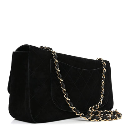 Chanel Suede Calfskin Small Souplissimo Maxi Flap Black