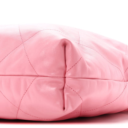 Chanel Shiny Calfskin Quilted Chanel 22 Bag Pink