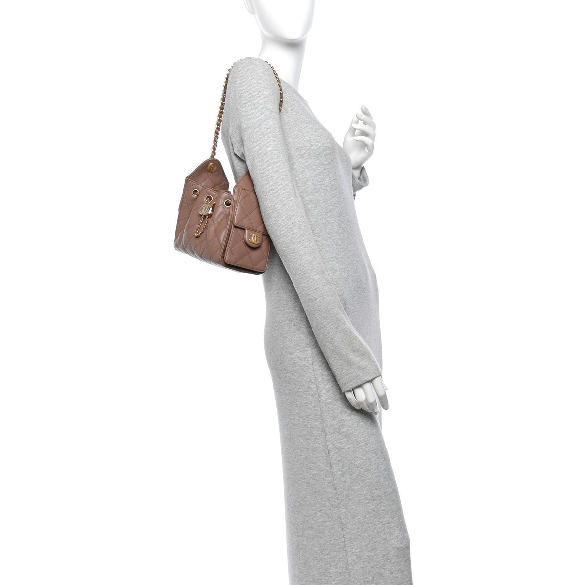 Chanel Caviar Quilted Mini Chanel 25 Handbag Brown
