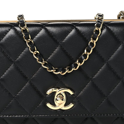 Chanel Lambskin Quilted Trendy CC Wallet On Chain Black
