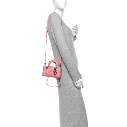 Christian Dior Lambskin Cannage Micro Lady D-Joy Pink