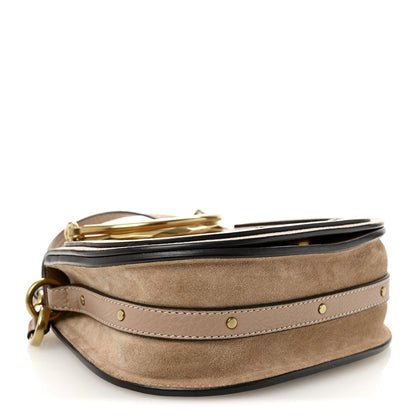 Chloe Calfskin Suede Small Nile Bracelet Bag Biscotti Beige