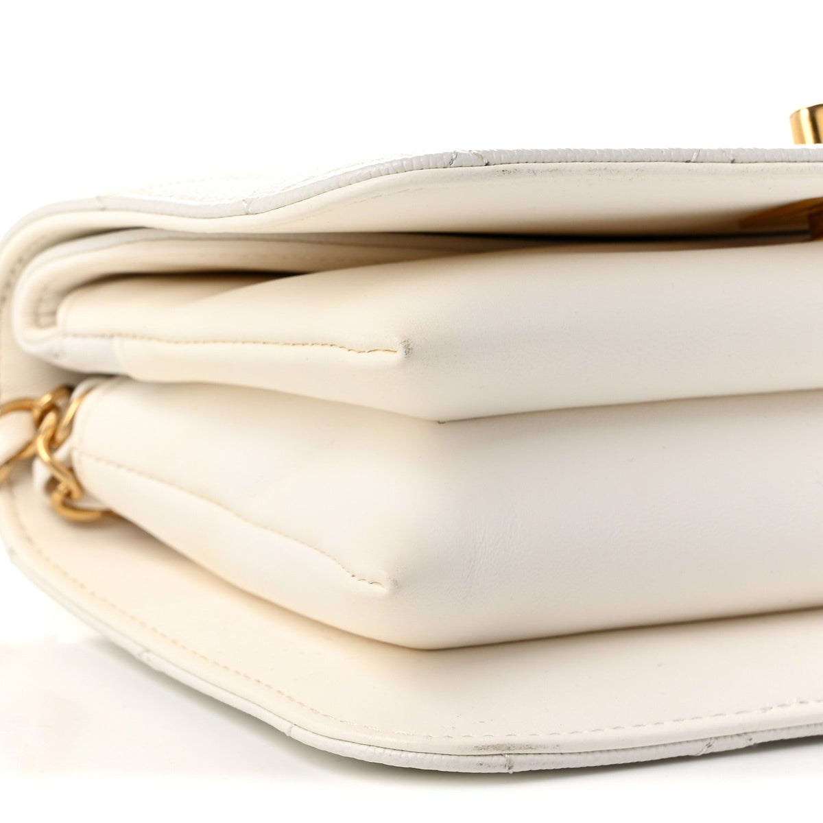 Chanel Caviar Quilted Mini Top Handle Flap White