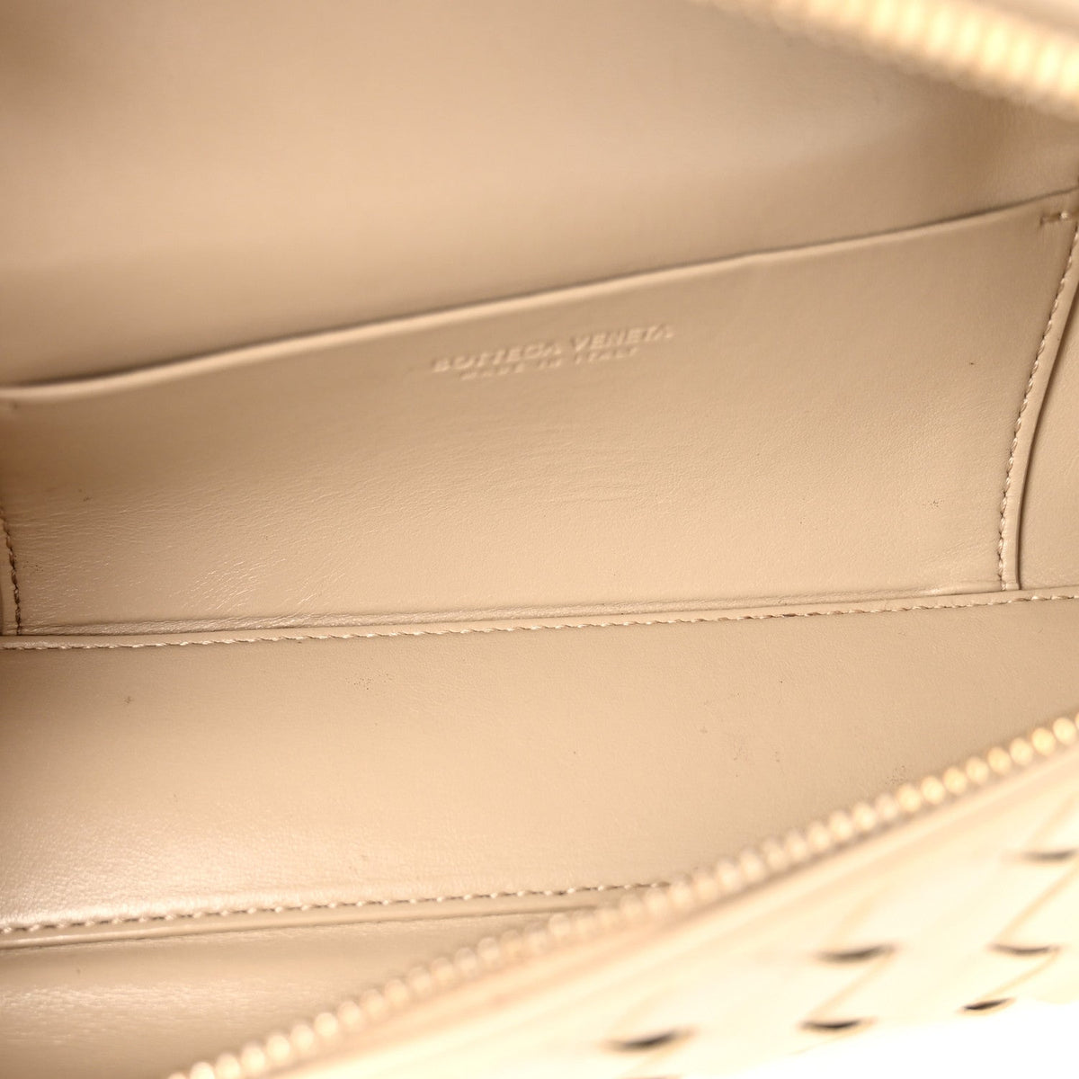 Bottega Veneta Calfskin Intrecciato Bang Bang Vanity Case Ecru